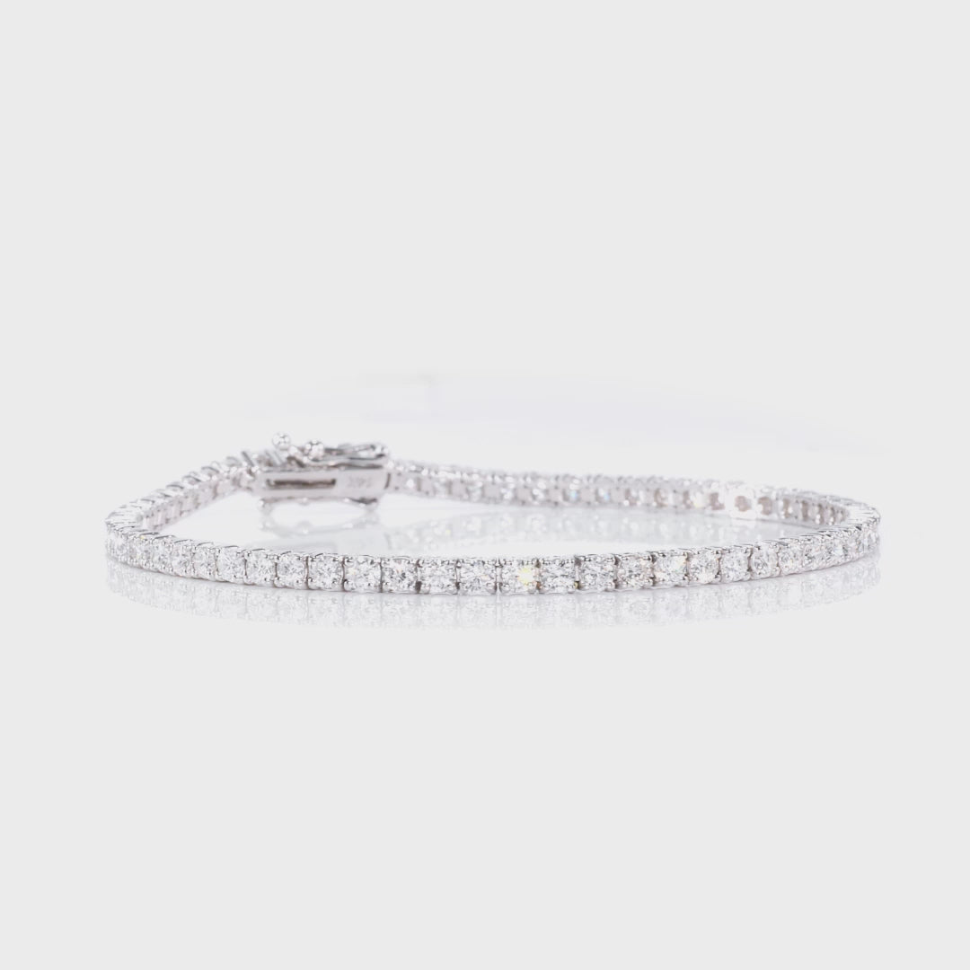Pulsera de tenis con diamantes de laboratorio de 3,00 CTW, oro de 14K