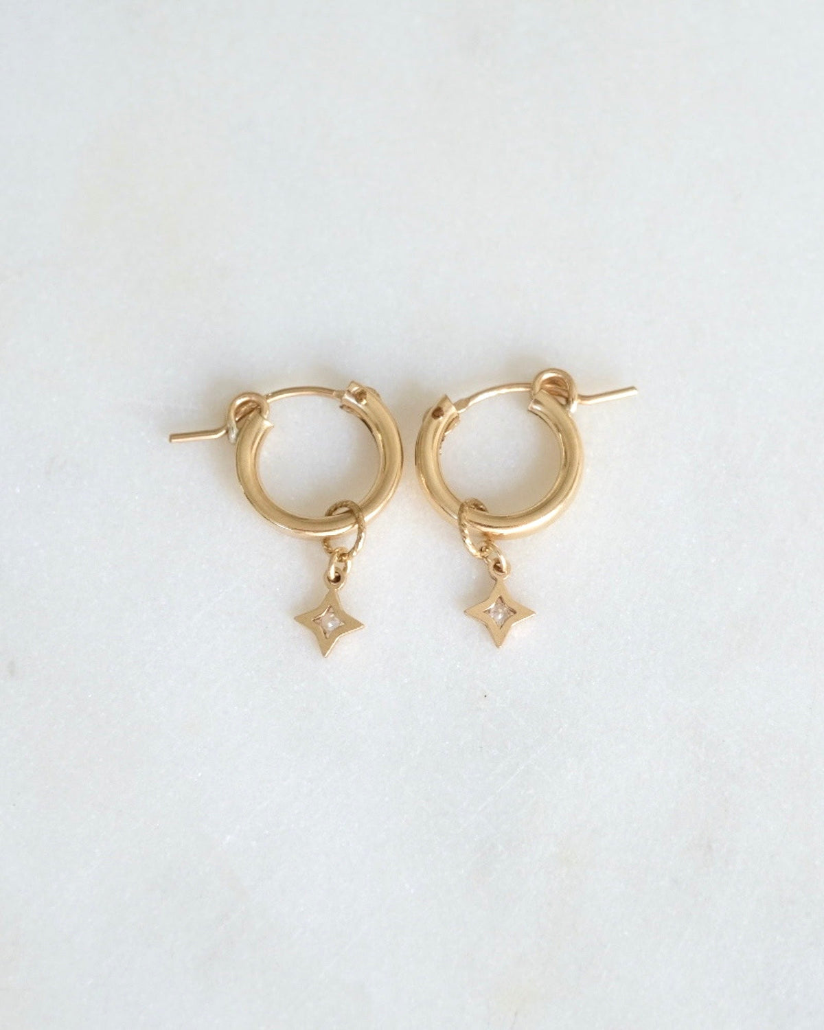 Point Star Huggie Hoops
