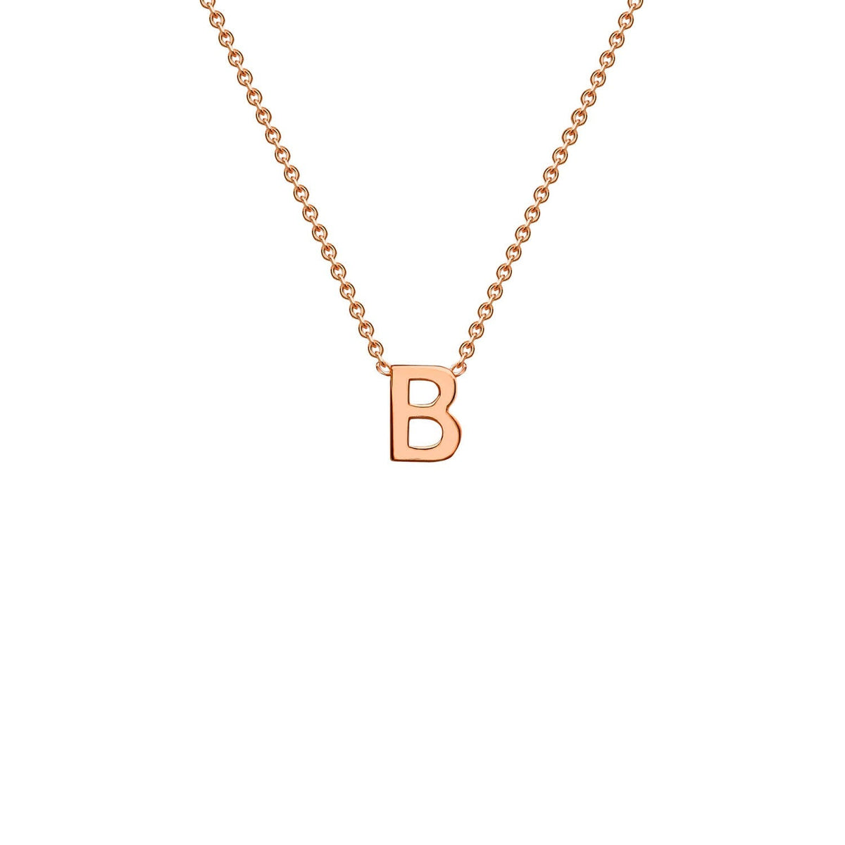9K Rose Gold 'B' Initial Adjustable Letter Necklace 38/43cm