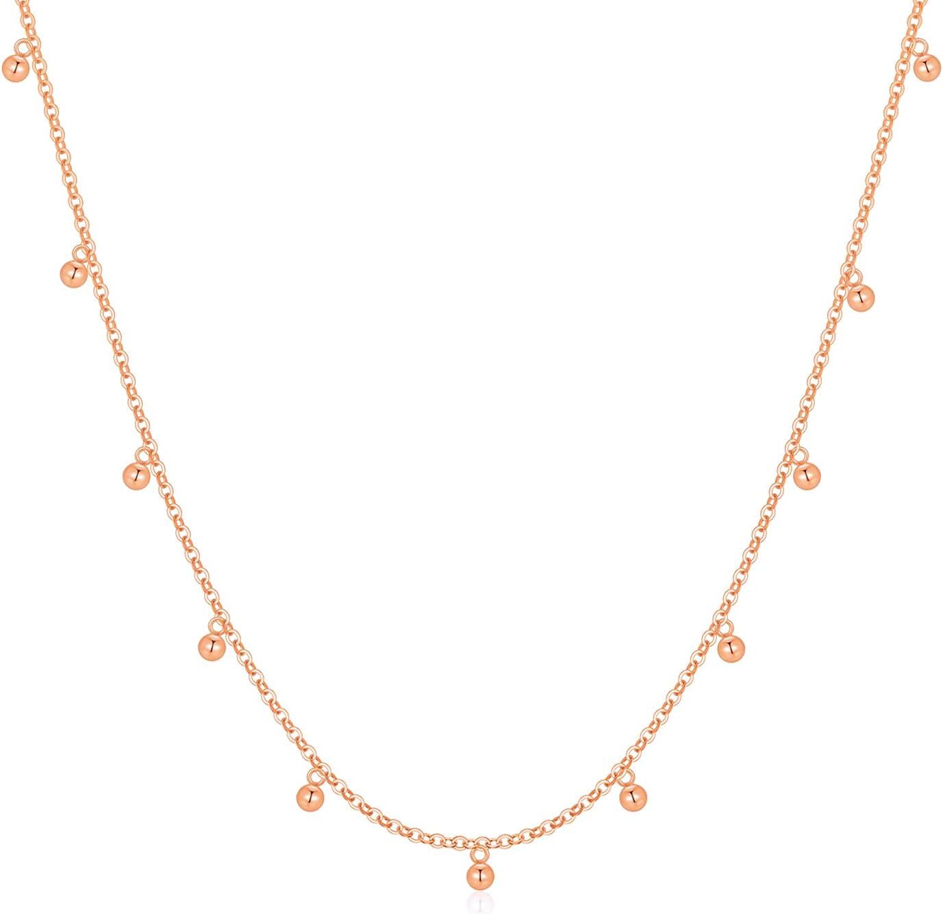 14K & 18K Gold Beaded Choker Necklace