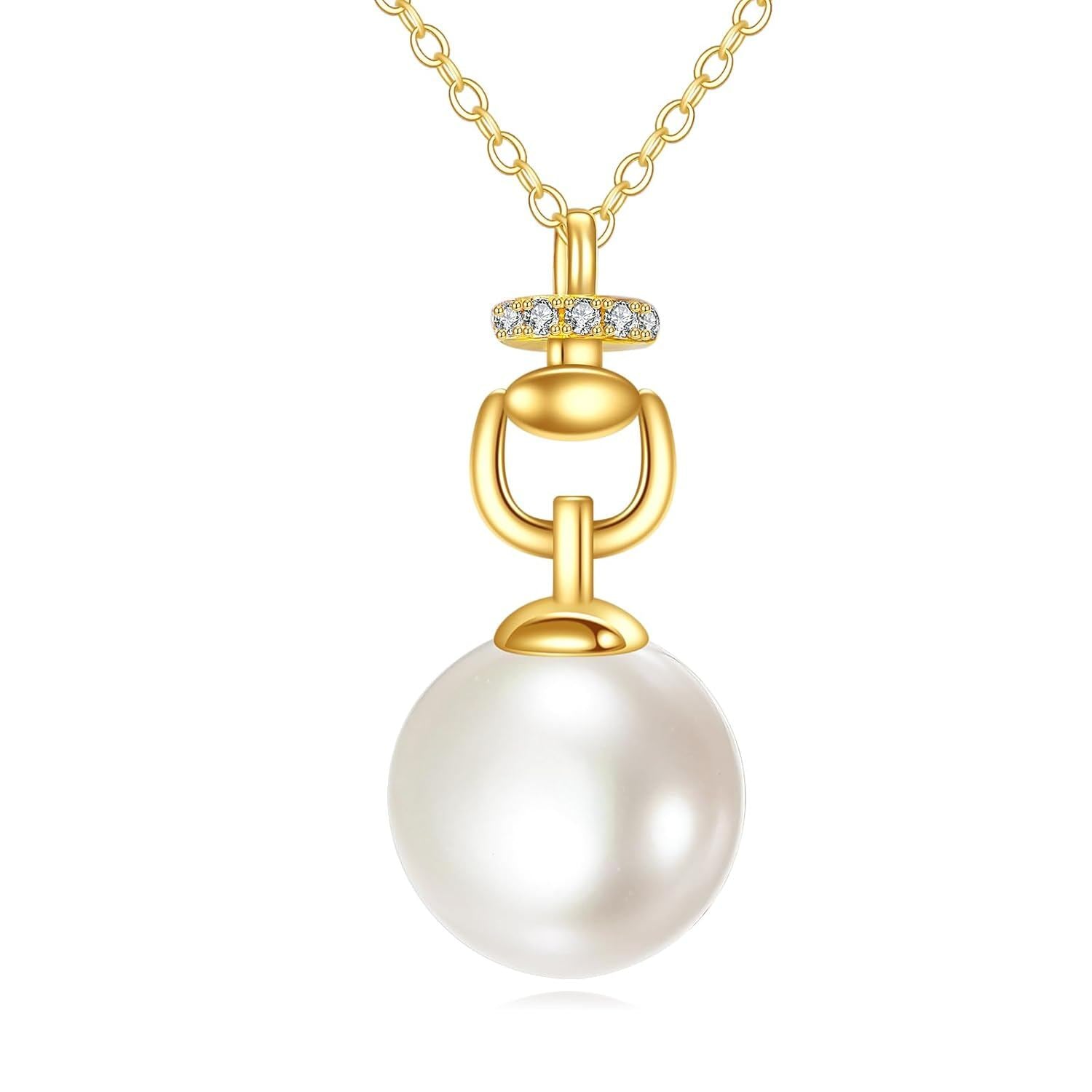 14K Gold Freshwater Pearl Pendant Necklace