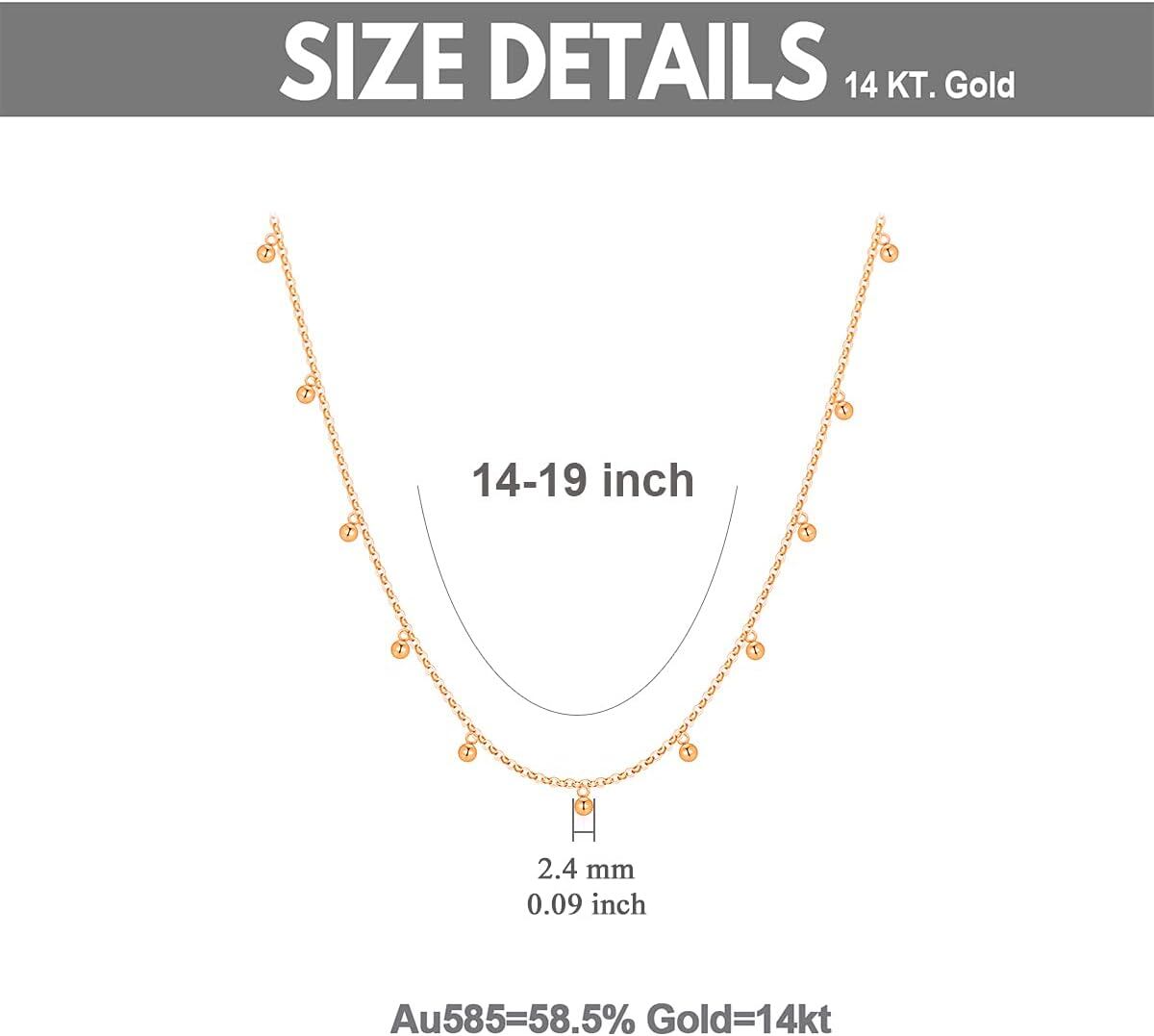 14K & 18K Gold Beaded Choker Necklace