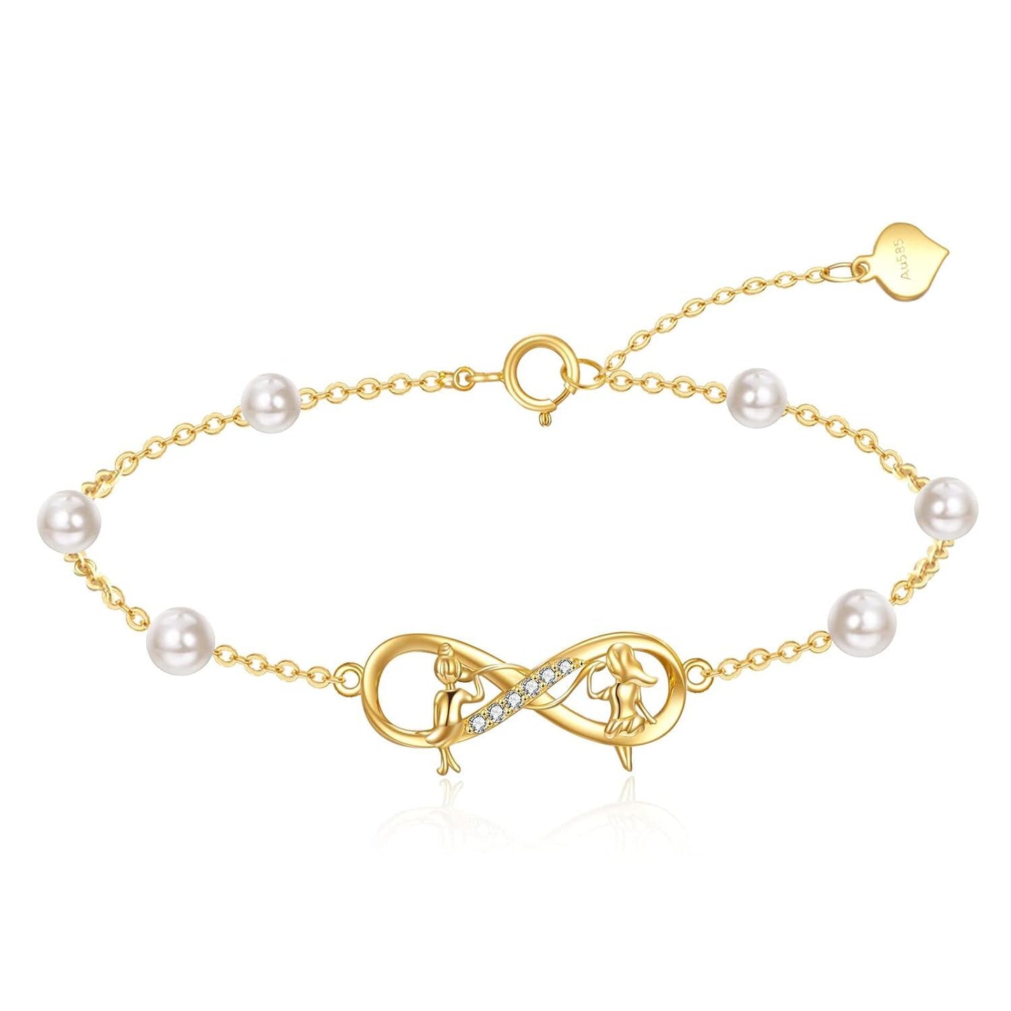 14K Gold Sisters Infinity Bracelet