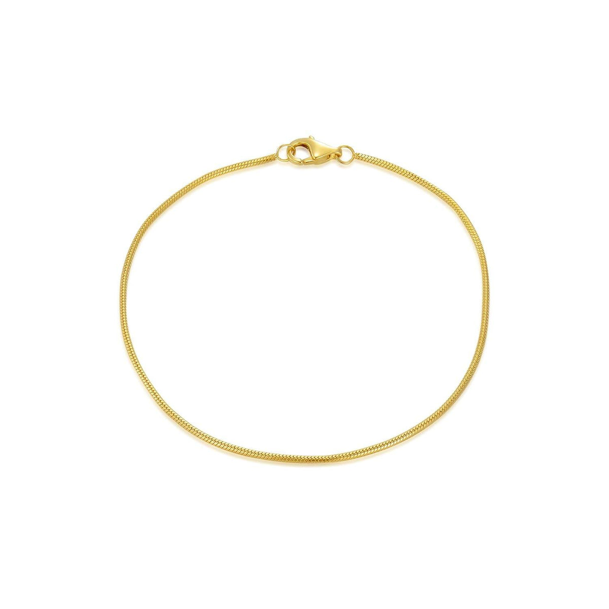 18k Yellow Gold Snake Chain Bracelet Dainty Minimalist Women Jewelry