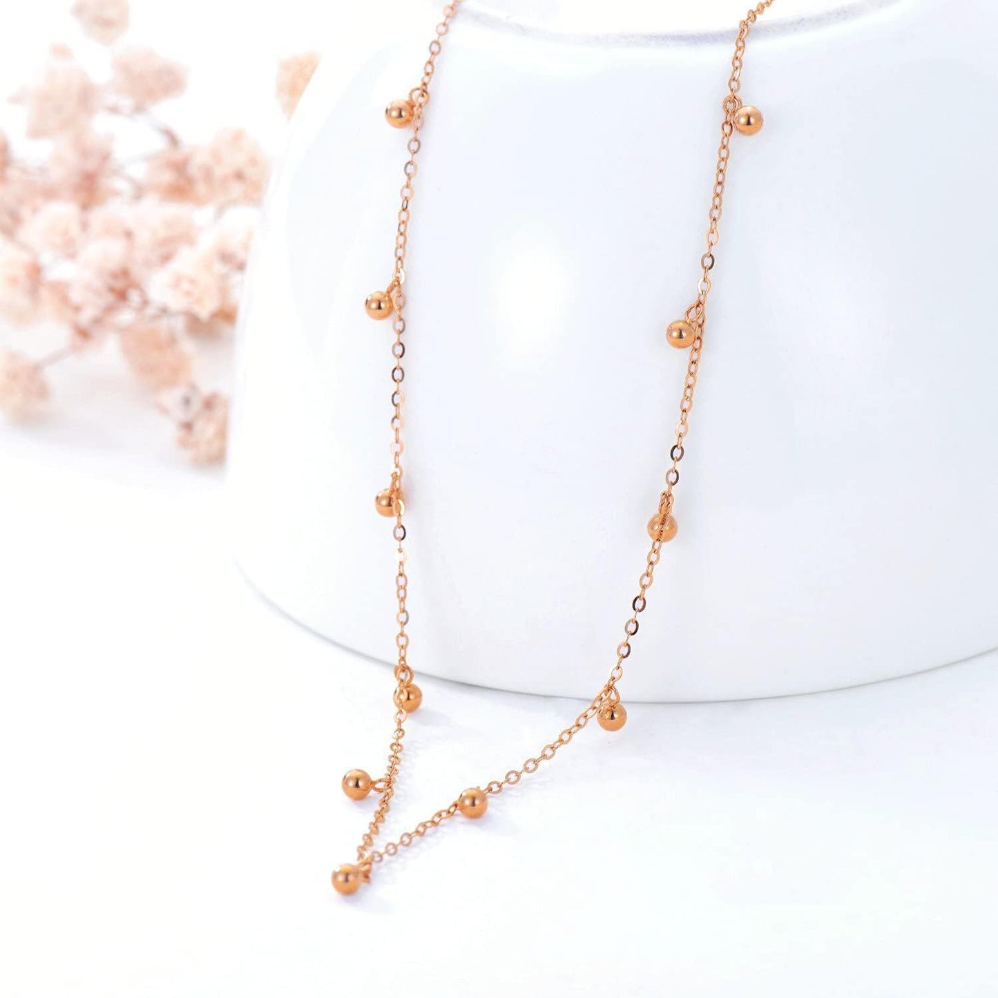 14K & 18K Gold Beaded Choker Necklace