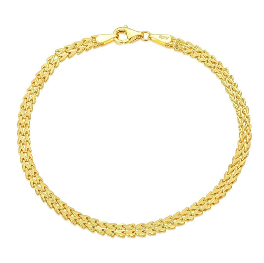 Pulsera de cadena de eslabones italiana clásica minimalista de oro de 18 quilates