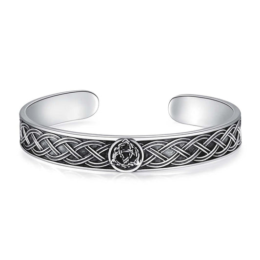 Sterling Silver Celtic Knot Adjustable Cuff Bracelet