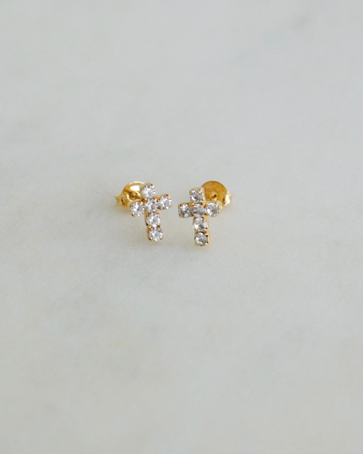 Cross Crystal Stud Earrings