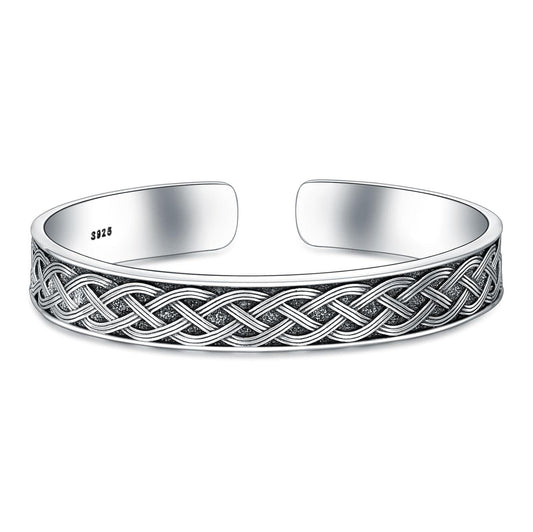 Sterling Silver Celtic Knot Adjustable Cuff Bracelet