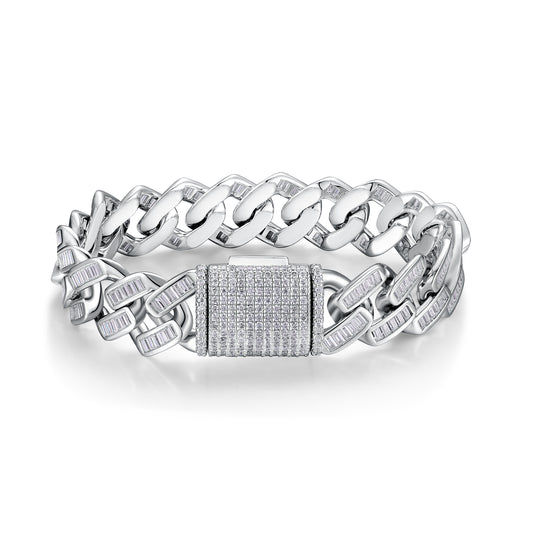 Set With Top-quality Moissanite, This Luxurious And Fashionable Light Luxury Trend Jewelry Silver Bracelet Is Made Of S925 Silver Electroplated With Platinum