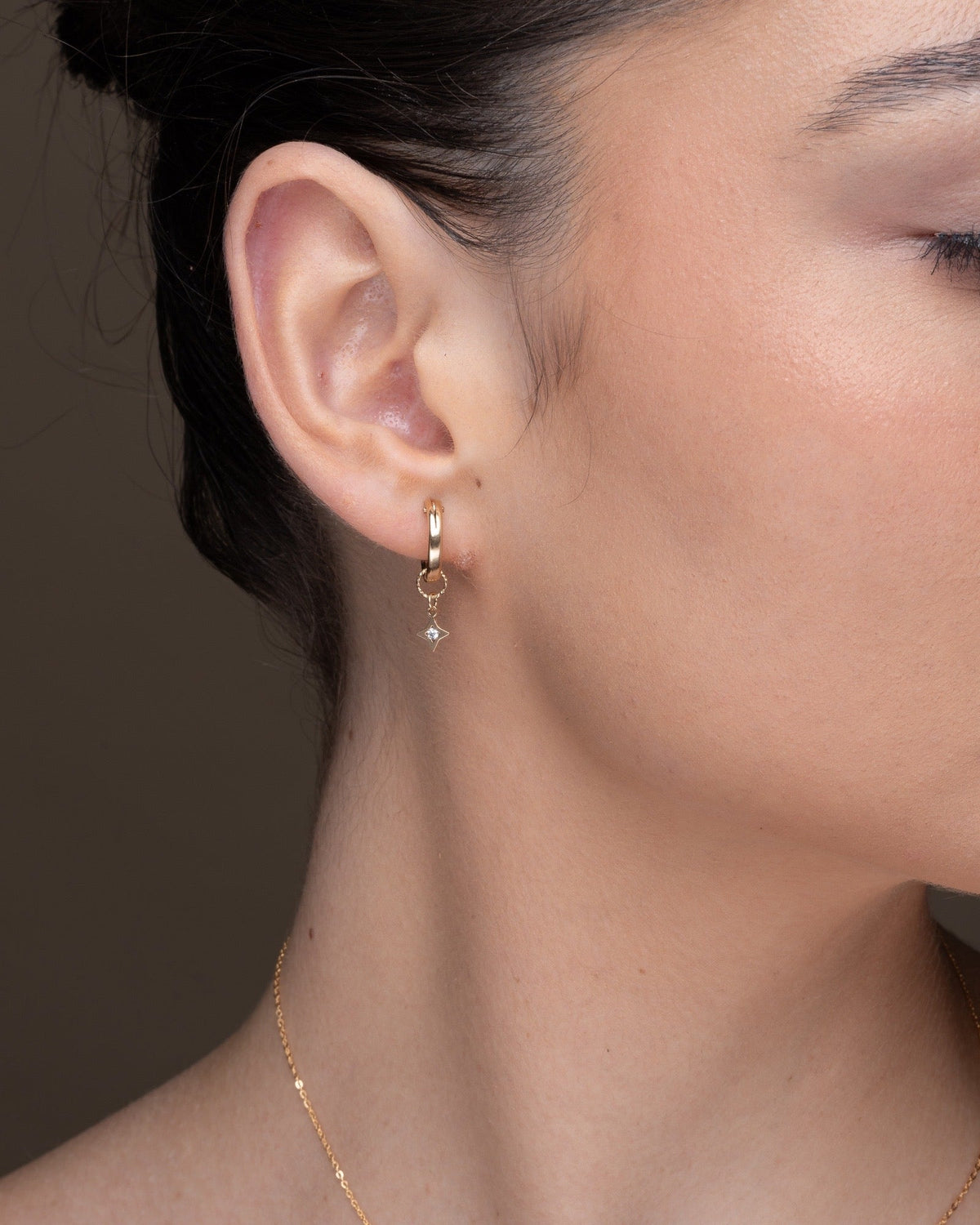 Point Star Huggie Hoops