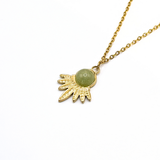 Maple Leaf Natural Gemstone Necklace