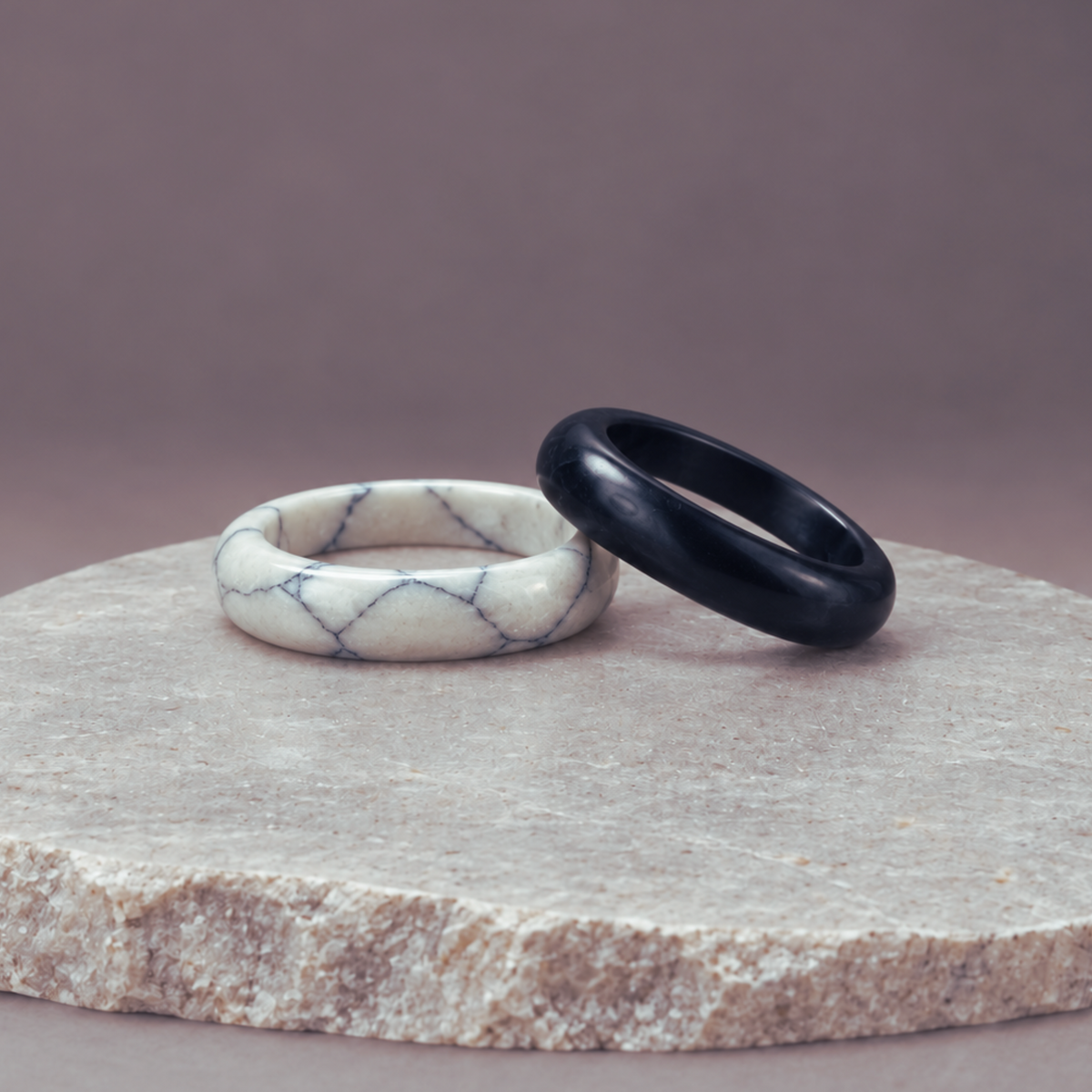 Aegis - Rounded Edge Natural Gemstone Ring