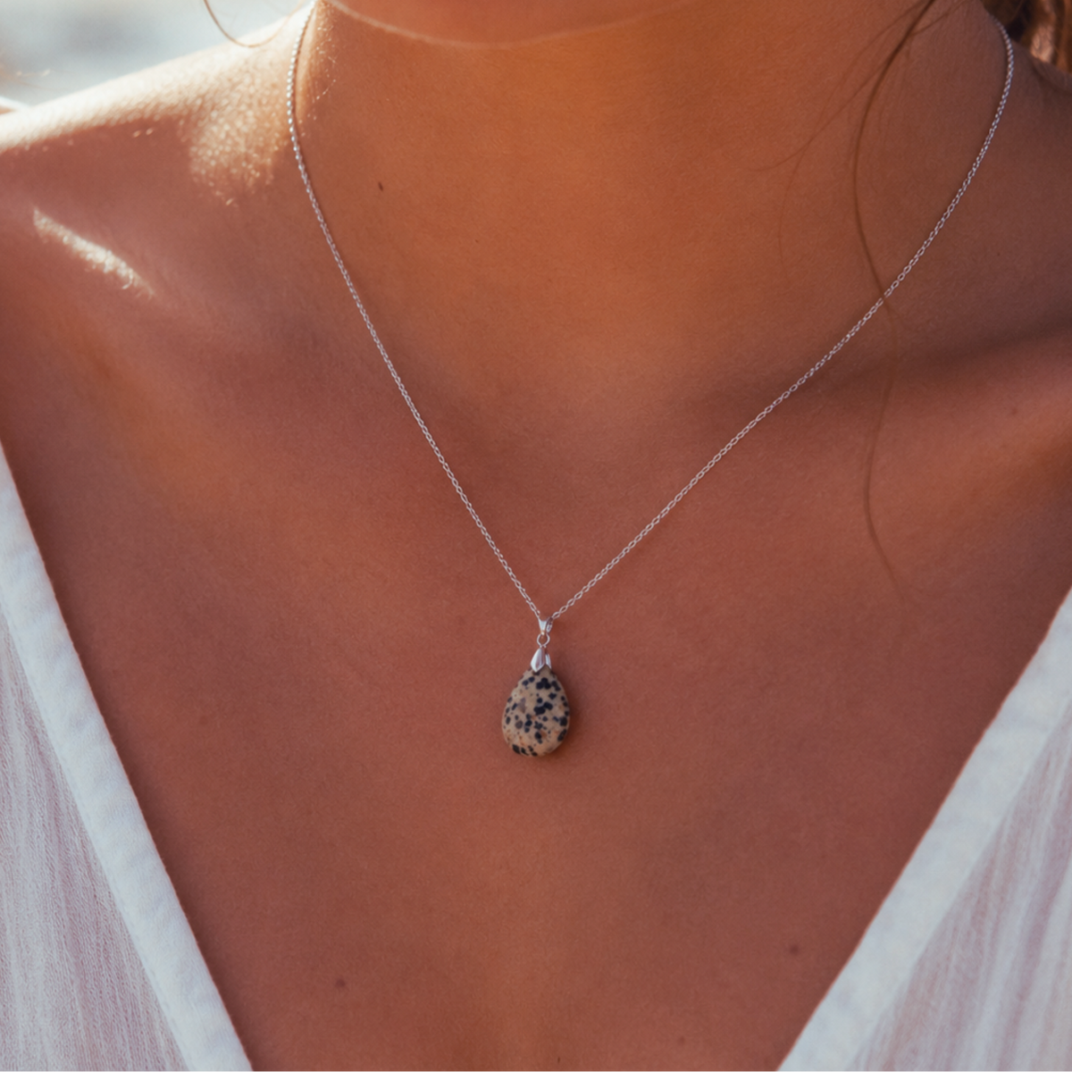 Angel Drop Natural Gemstone Necklace