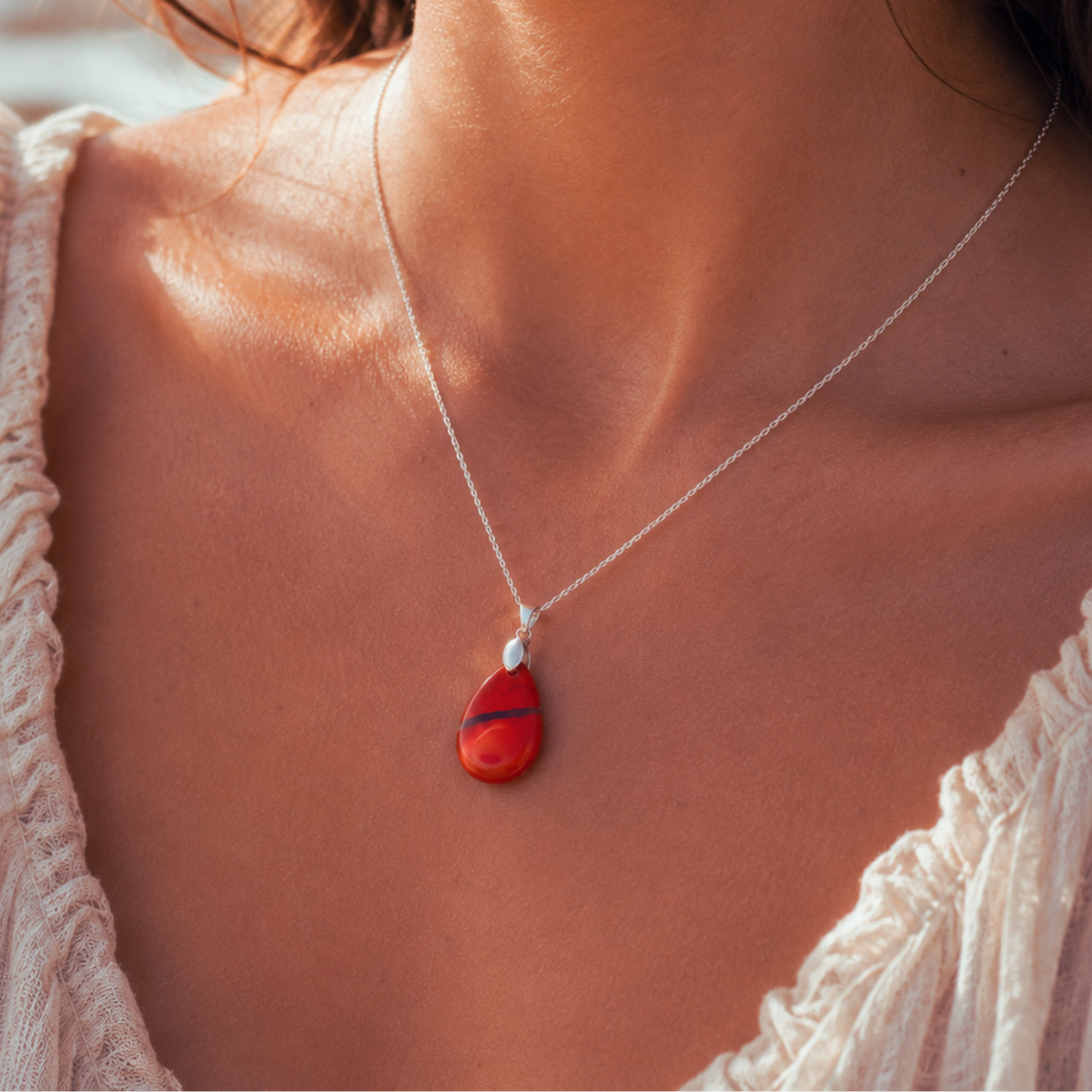 Angel Drop Natural Gemstone Necklace