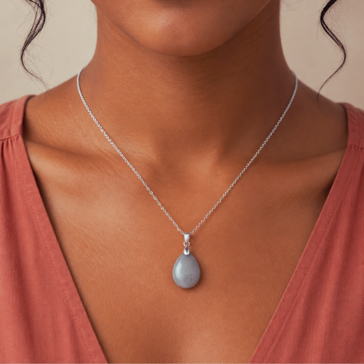 Angel Drop Natural Gemstone Necklace