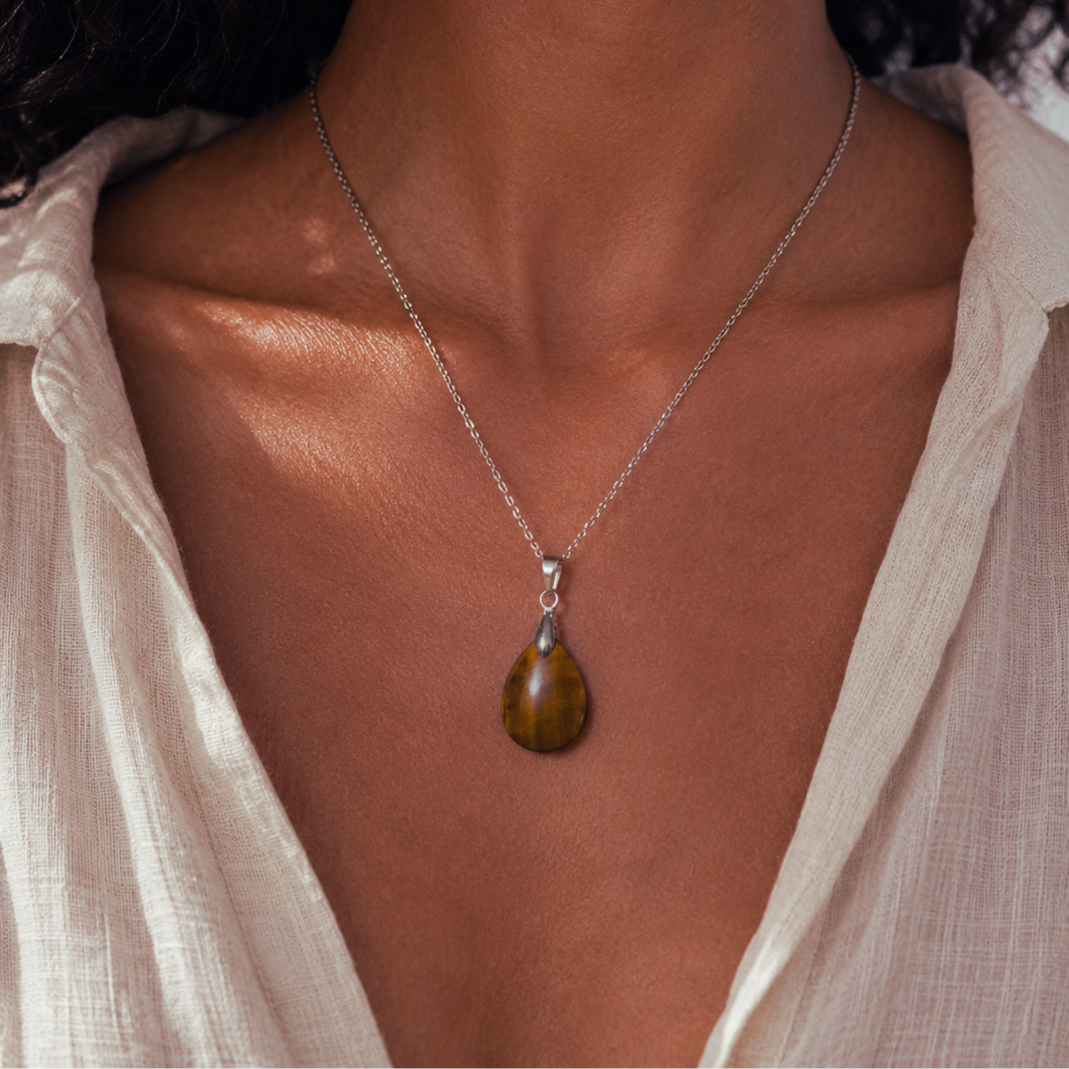 Angel Drop Natural Gemstone Necklace