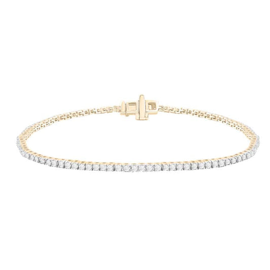 Diamond tennis bracelet with 1.00ct diamonds in 9K yellow gold