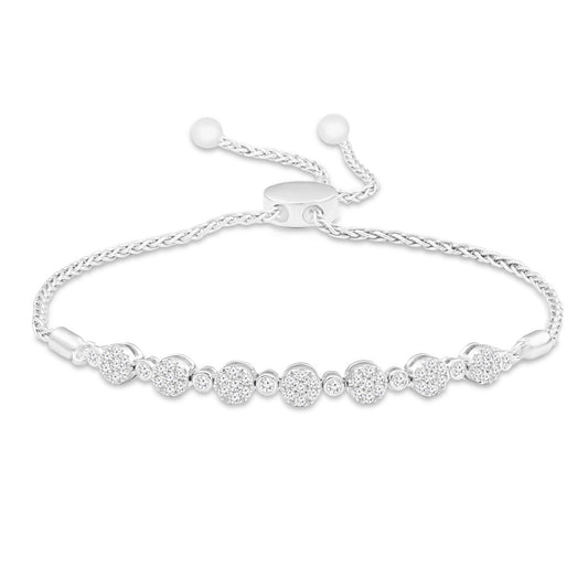 Diamond bracelet with 0.50ct diamonds in 9K white gold