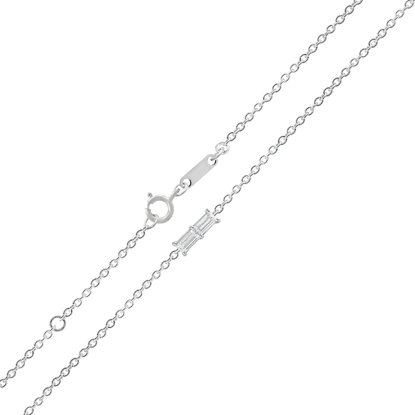 Elegant 9K White Gold Diamond Bracelet With 0.06 Carat And 17 Plus 2 Cm Length