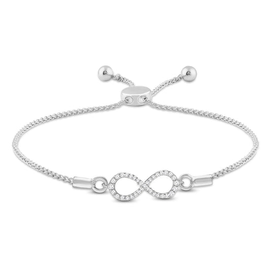 Diamond bracelet with 0.10ct diamonds in 9K white gold