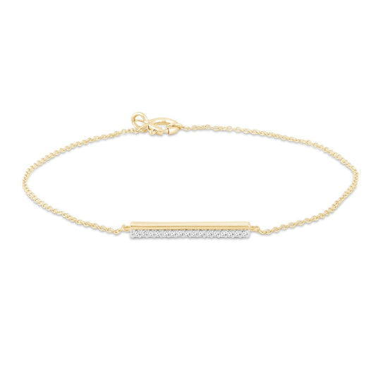 Diamond bracelet with 0.05ct diamonds in 9K yellow gold