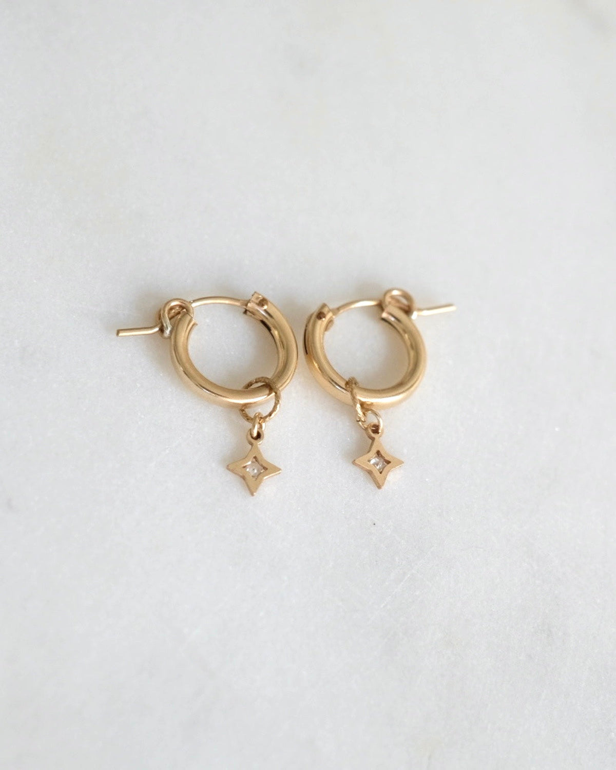 Point Star Huggie Hoops