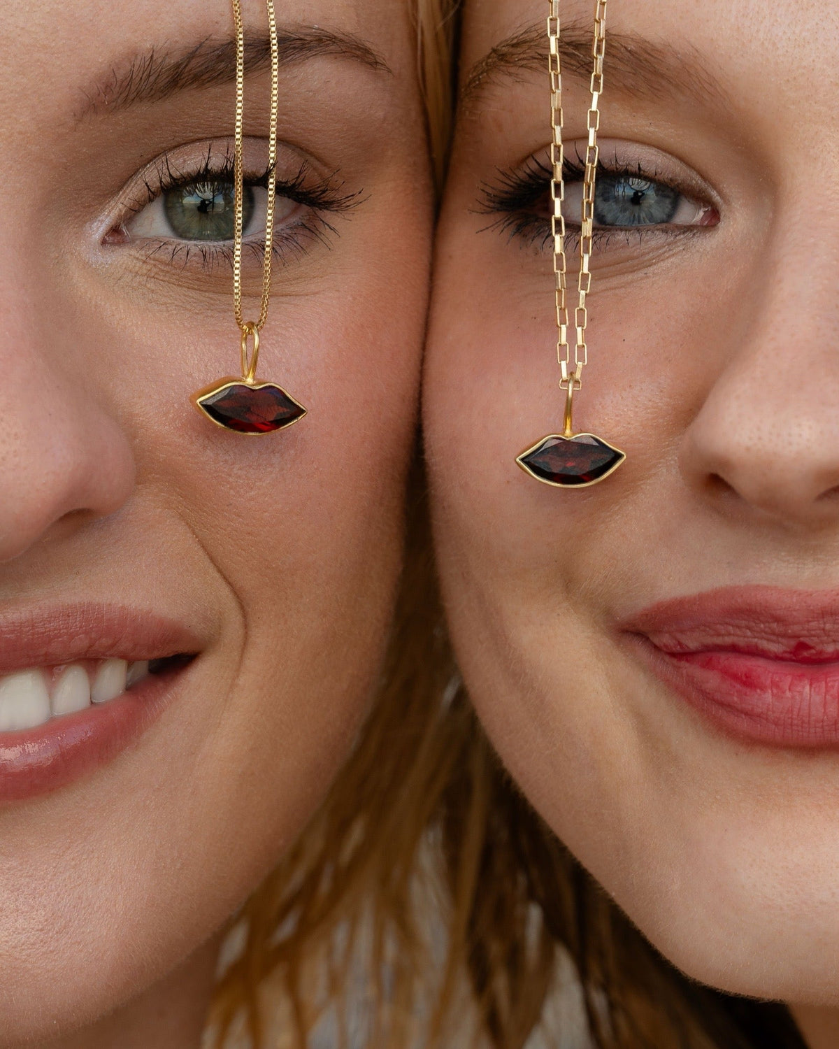 Garnet Kiss Necklace