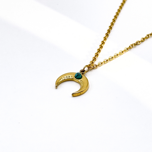 Cressa - Blue Turquoise Moon Necklace