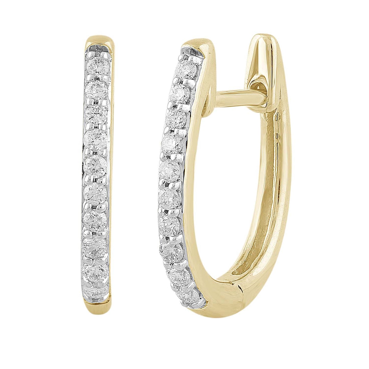 Stunning 0.15ct Diamond Huggie Earrings In 9K Yellow Gold