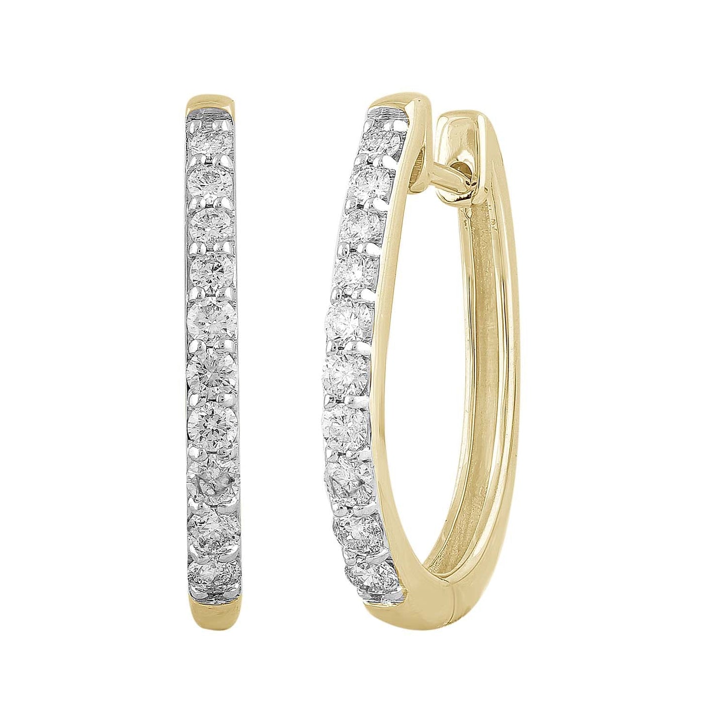 0.50ct Diamond Huggie Earrings Crafted From 9K Yellow Gold