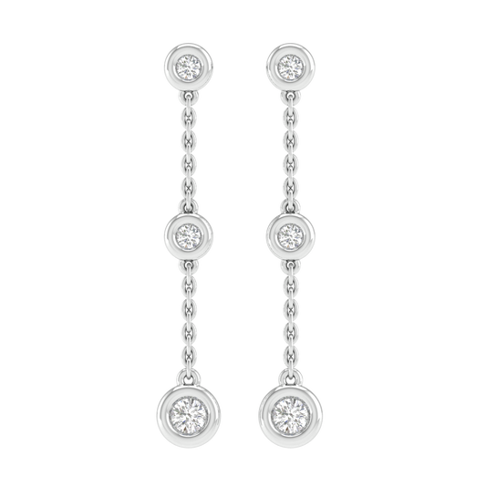 9K White Gold Diamond Chain Earrings With 0.25ct Diamonds