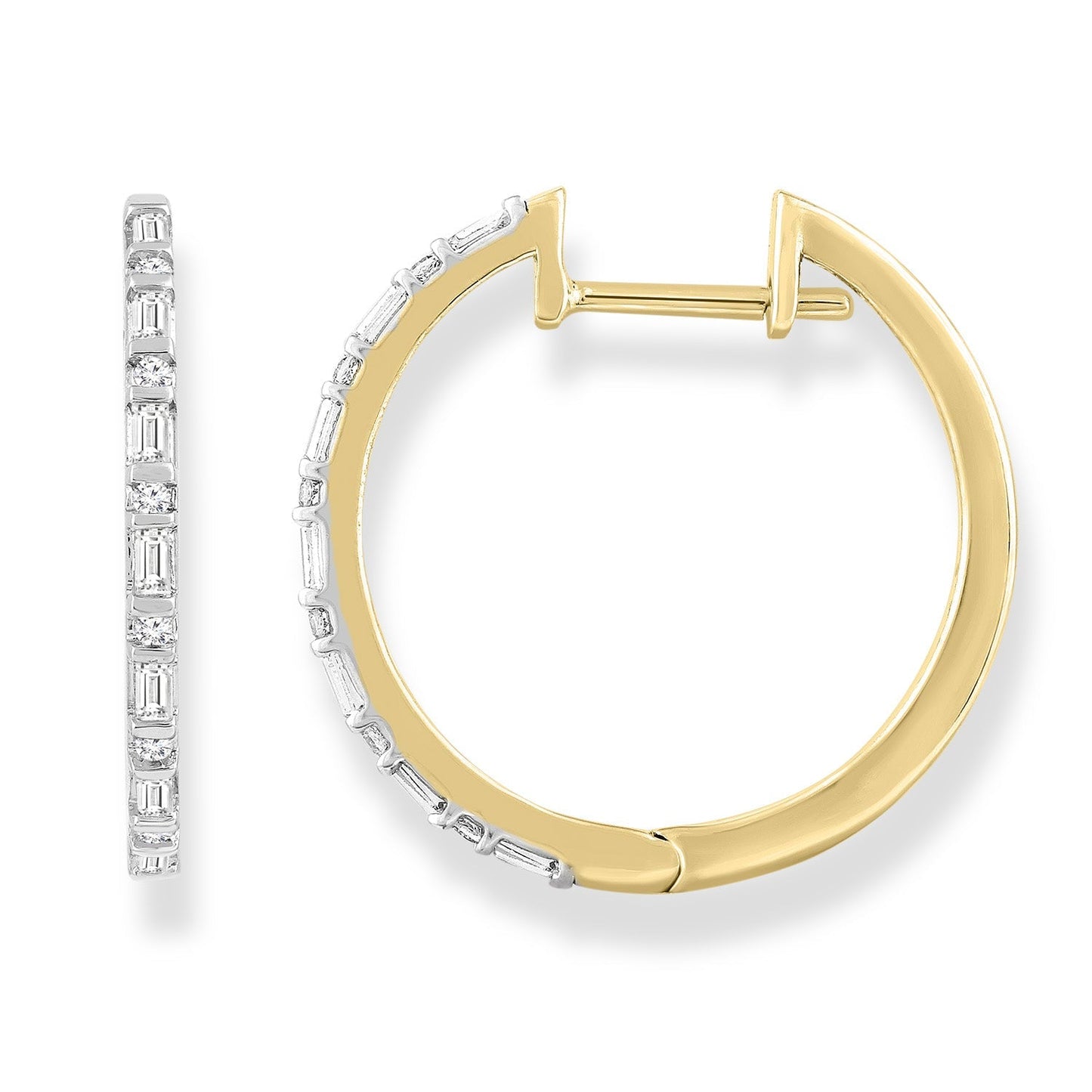 Diamond Hoop Earrings With 0.23ct Diamonds In 9K Yellow Gold