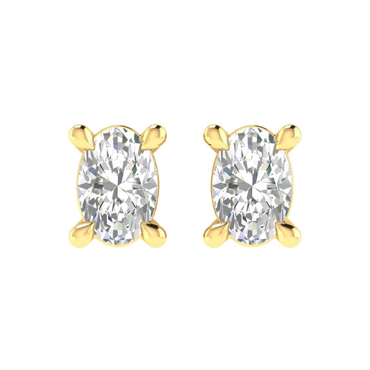 Diamond stud earrings with 0.25ct diamonds in 9K yellow gold