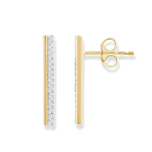 32 Diamond Earrings In 9K Yellow Gold With 0.12ct Total Weight