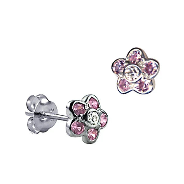 Pink Flower Studs
