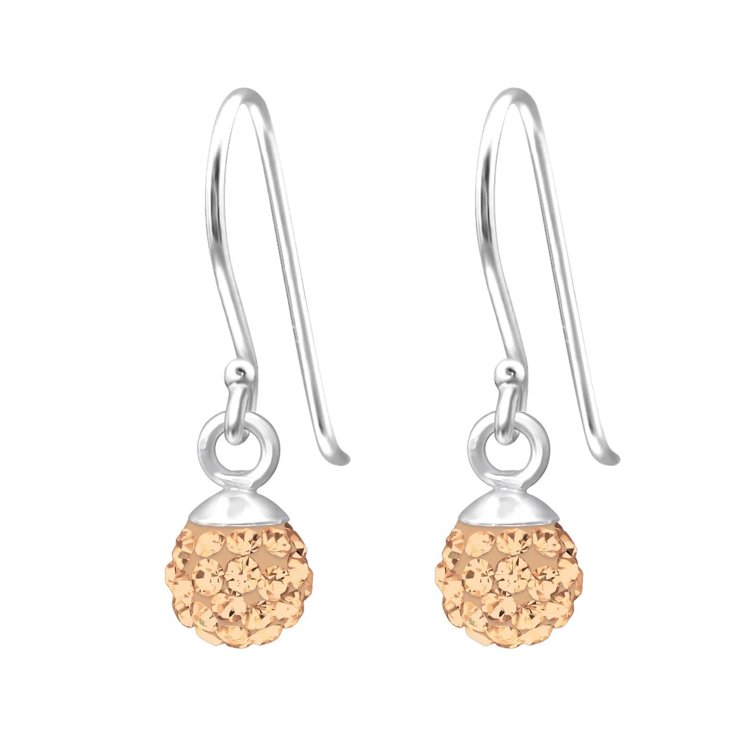 Silver Crystal Ball Earrings with Crystal Giulia'secret