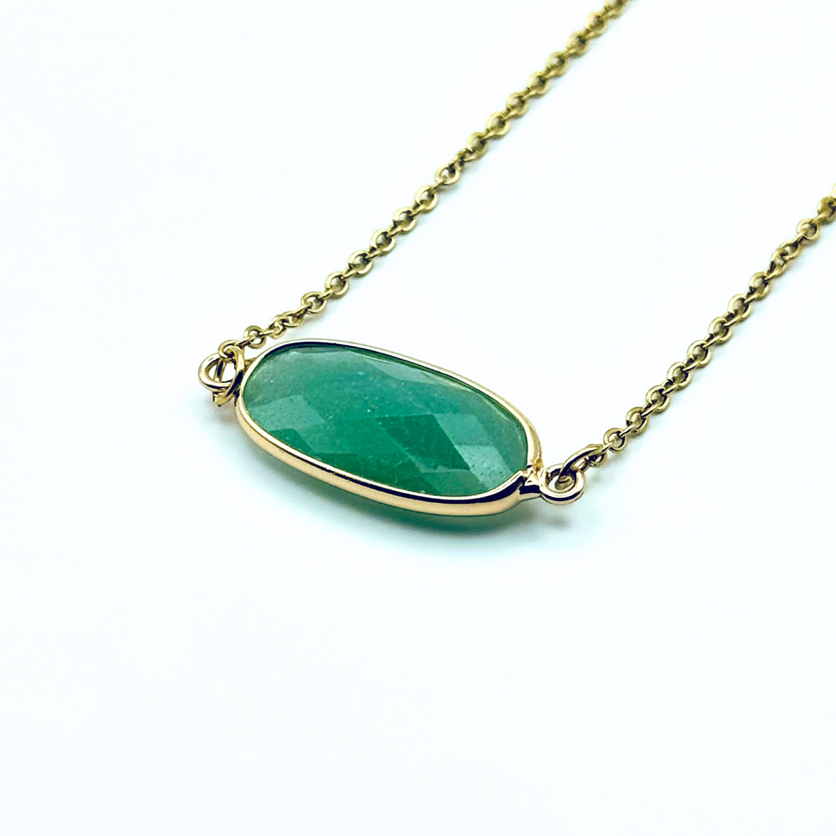 Ellipe - Oval Natural Gemstone Necklace