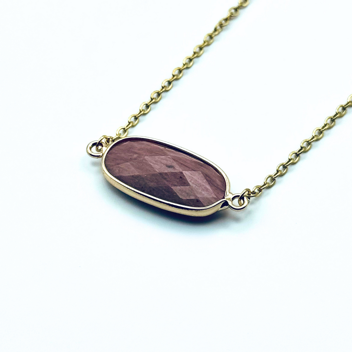 Ellipe - Oval Natural Gemstone Necklace