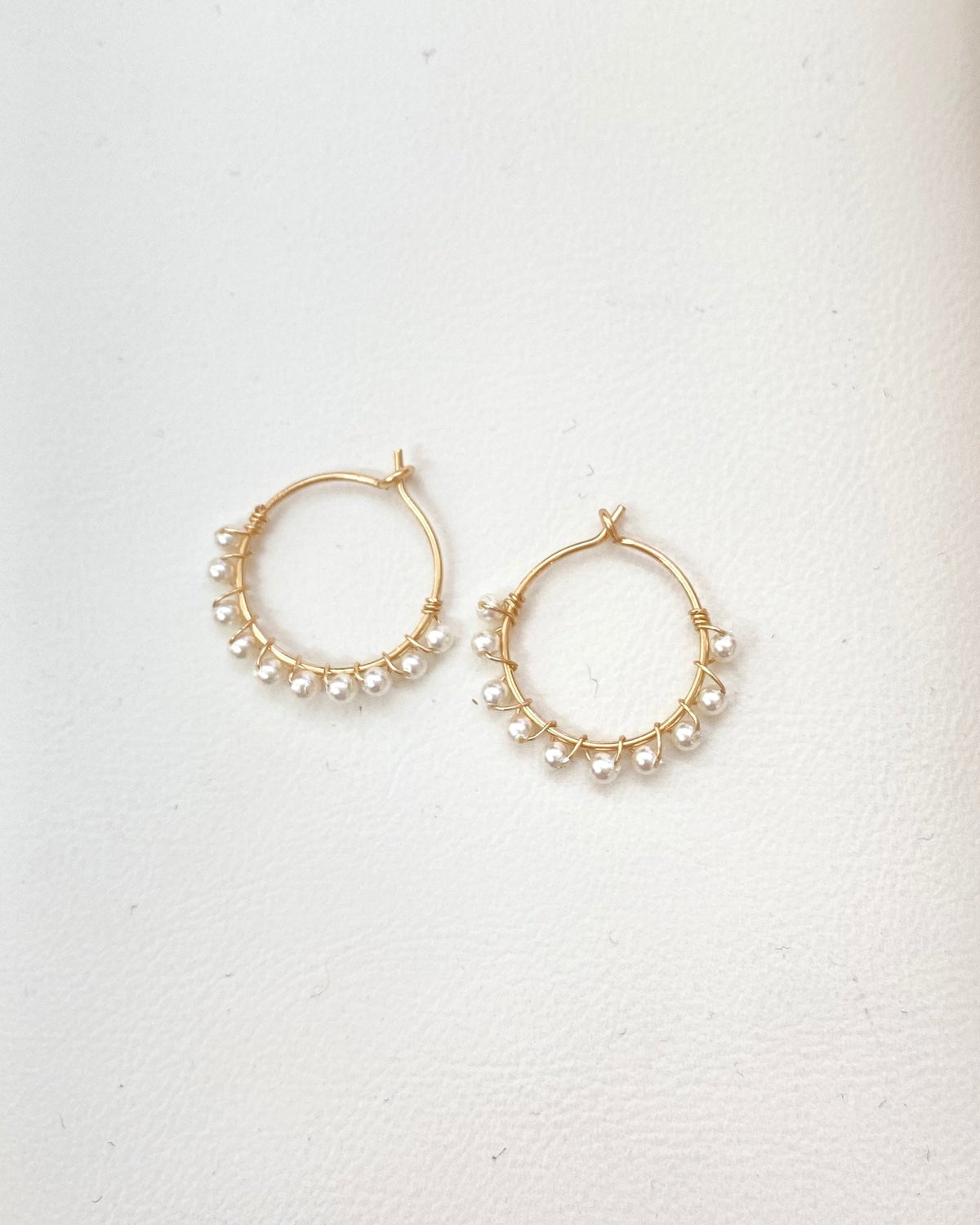Shell Pearl Hoop Earrings