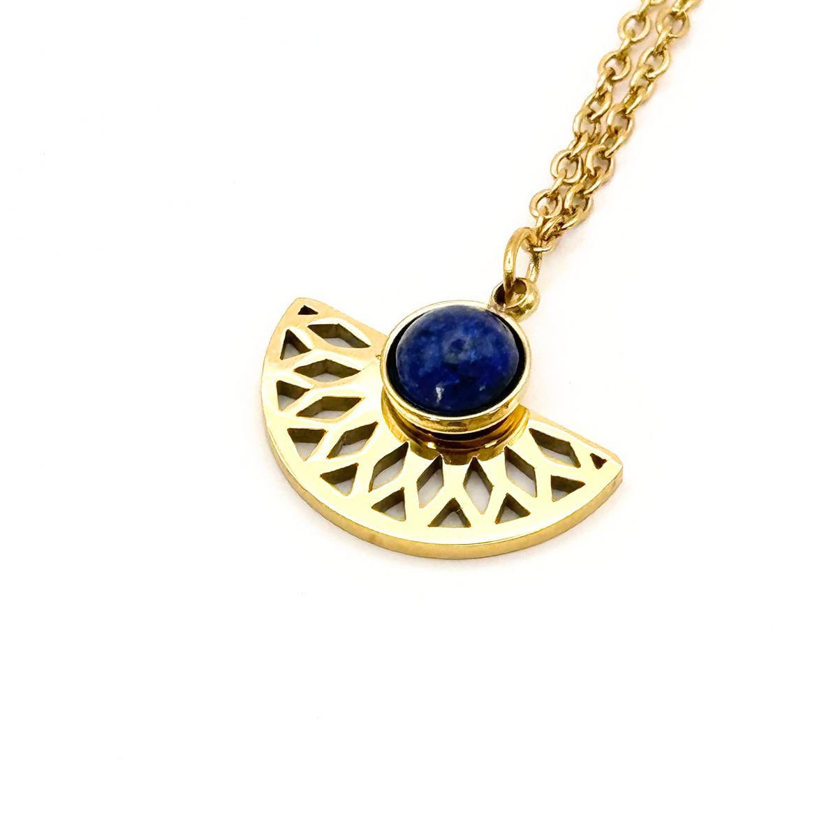 Gale - Lapis Lazuli Fan Shaped Necklace