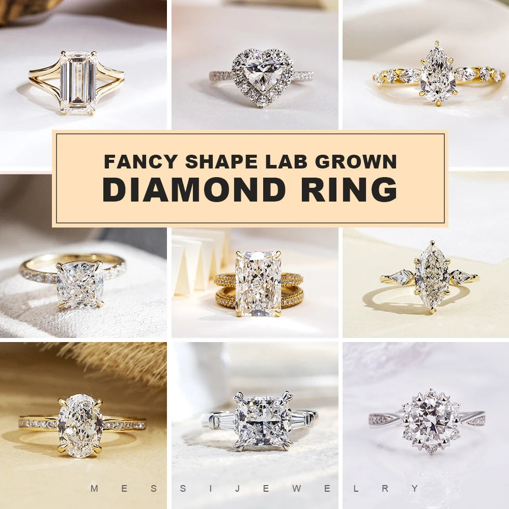 Engagement Ring Six Carat Marquise Lab Grown Diamond In 14K Gold IGI Certified