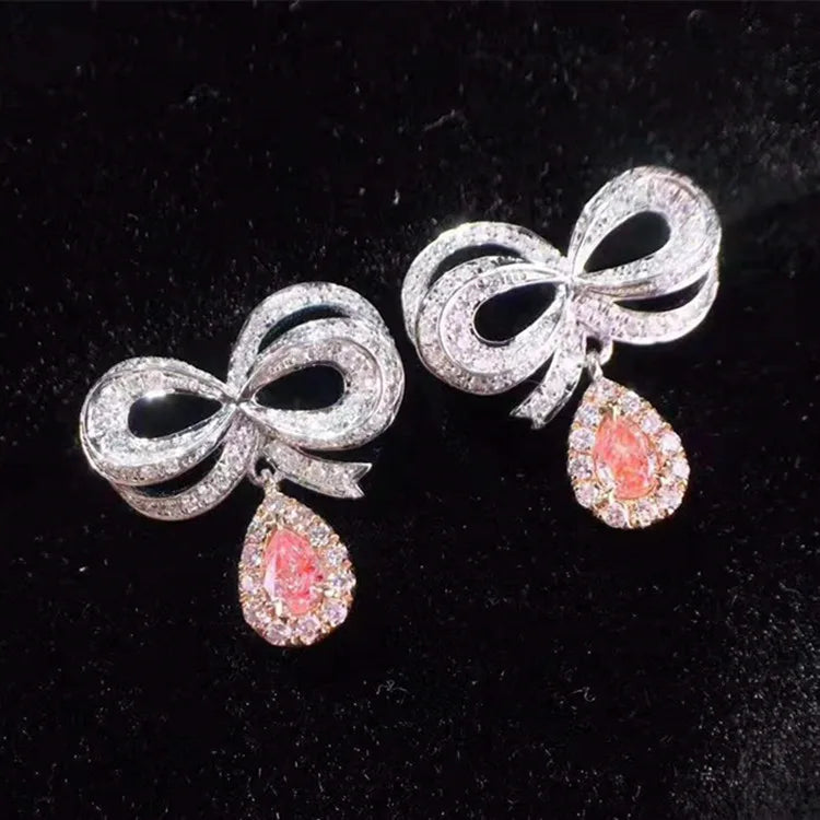 18k White Gold 0.205/0.17ct Pink Diamond Stud