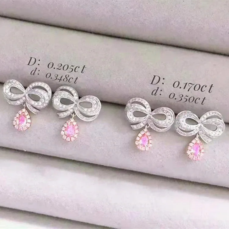 18k White Gold 0.205/0.17ct Pink Diamond Stud