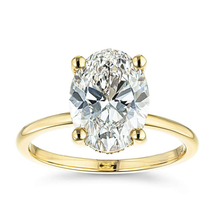 18K Gold Lab Diamond Ring Three Carat Fine Jewelry for Women