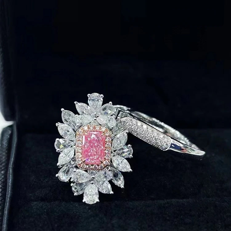 18k Pink Diamond Rings 0.83ct VS2 Natural Pink Diamond Certified