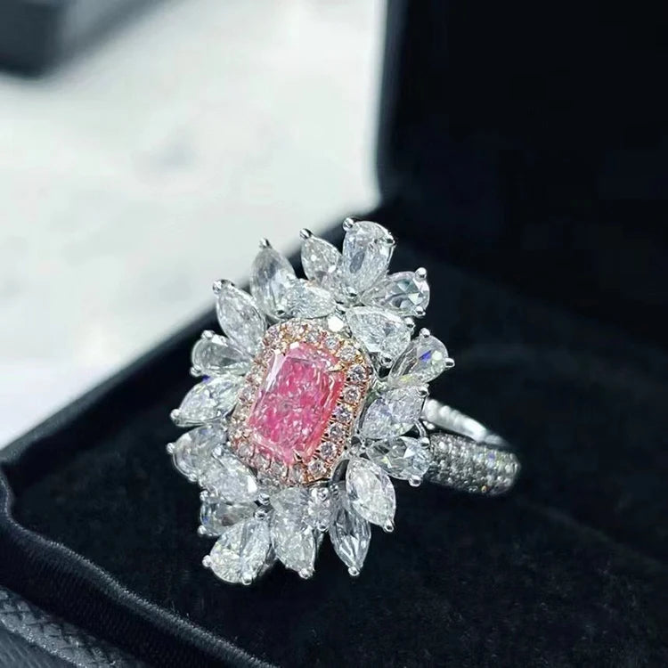 18k Pink Diamond Rings 0.83ct VS2 Natural Pink Diamond Certified