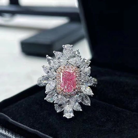 18k Pink Diamond Rings 0.83ct VS2 Natural Pink Diamond Certified