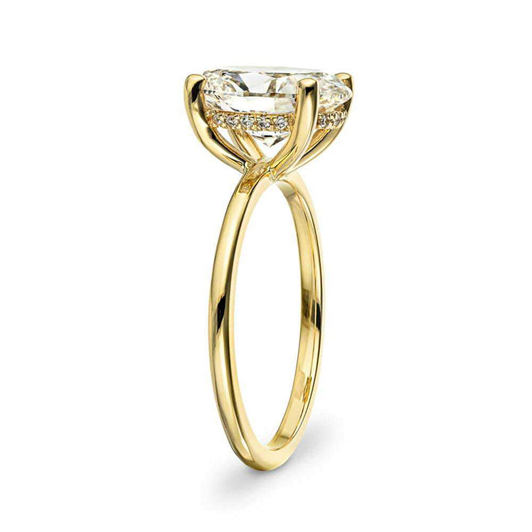 18K Gold Lab Diamond Ring Three Carat Fine Jewelry for Women