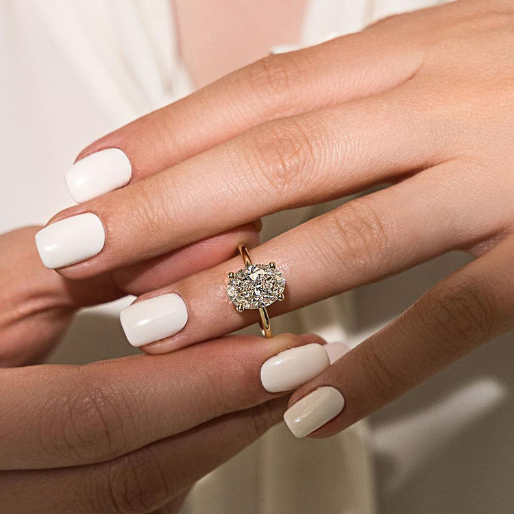 18K Gold Lab Diamond Ring Three Carat Fine Jewelry for Women